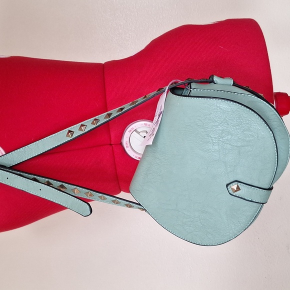 Silk Sparrow Handbags - Silk Sparrow Studded Crossbody Purse Sea Green